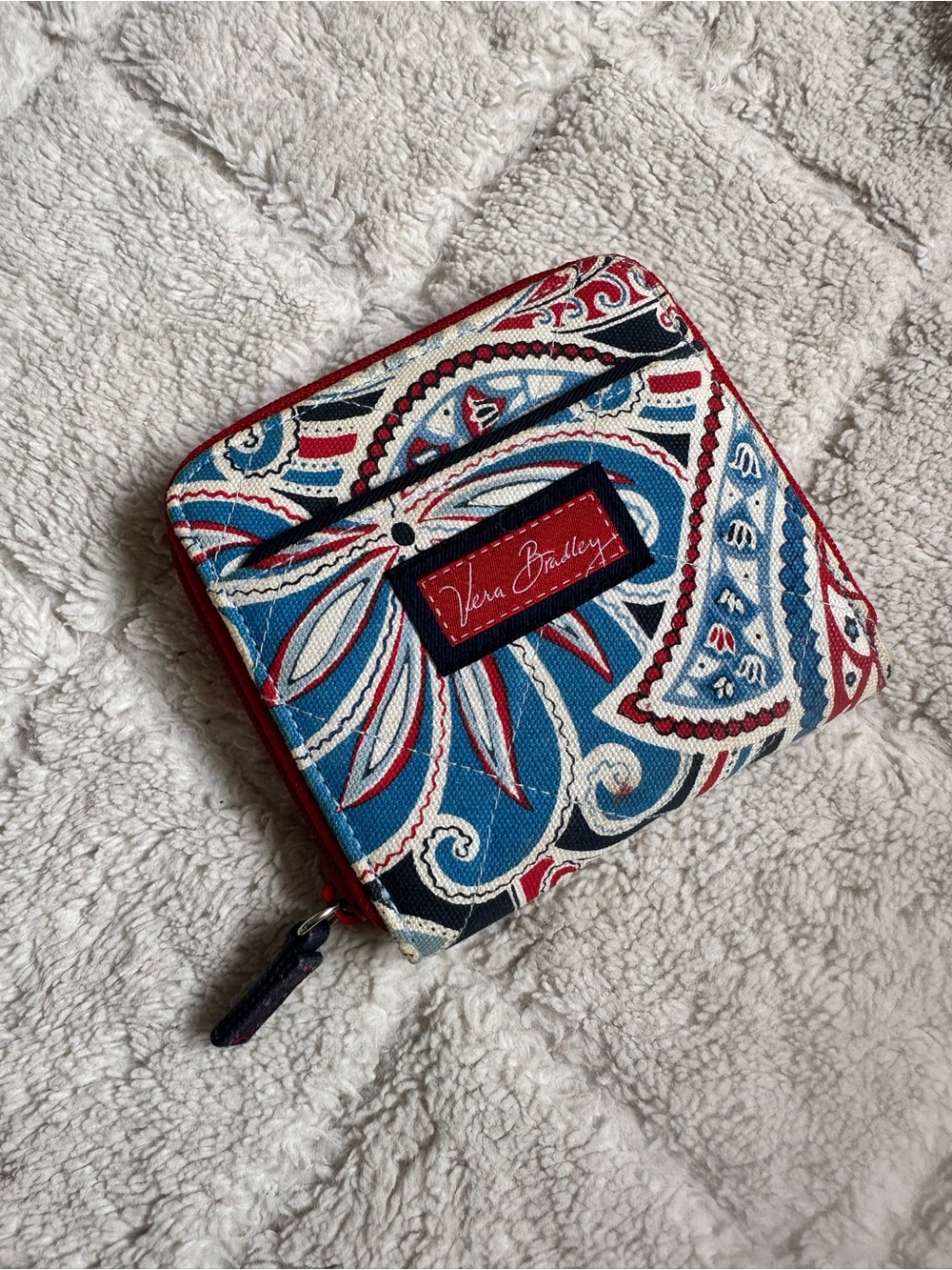 Vera Bradley | Red, white and Blue "Nautical Seaside" Zip Around Wallet